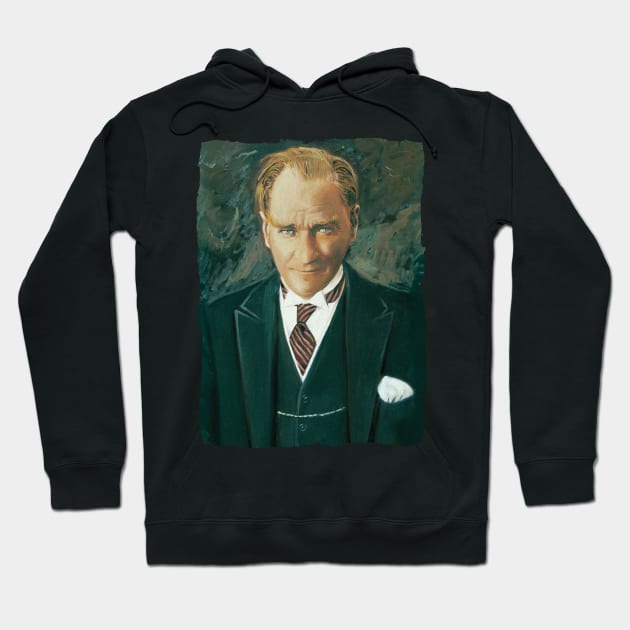 Ataturk Oil Painting Hoodie by Tuwegl